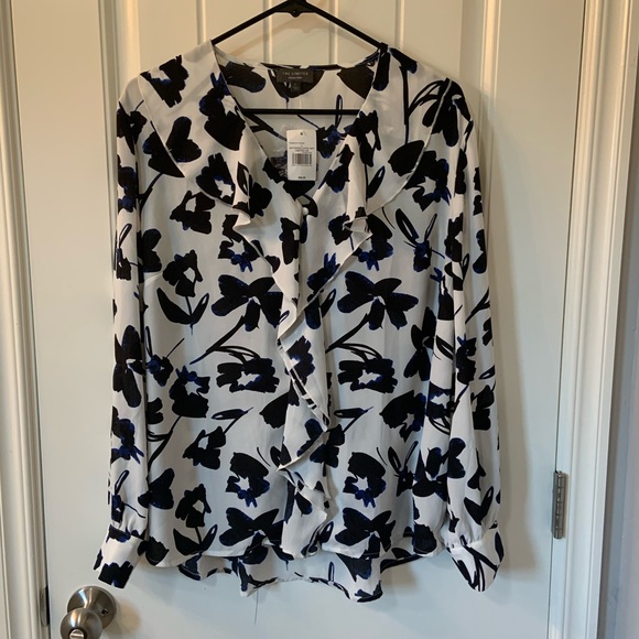 The Limited Tops - The Limited Ruffle Front Button Blouse